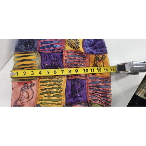 RisingInt'l Boho Hippie Patch Cat Dog Kokopelli LG messenger Bag crossbody Purse - Picture 9 of 10